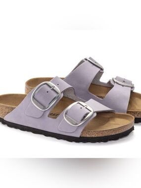 Birkenstock Arizona Big Buckle Purple Fog Nubuck Leather Sandals